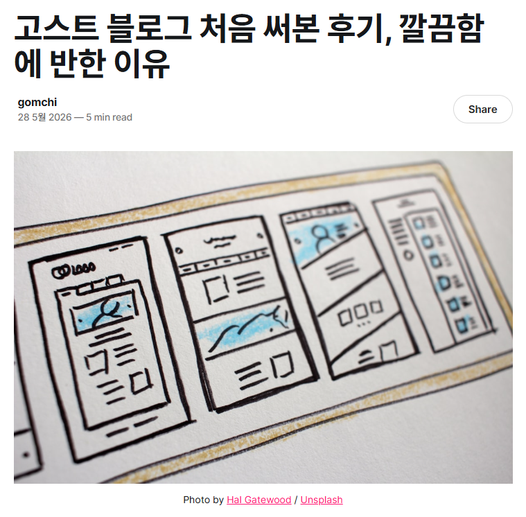 고스트 블로그 대표 이미지가 너무 클 때 줄이는 방법 (Code Injection)